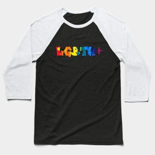 LGBTQ+ Rainbow Paint Graffiti Baseball T-Shirt